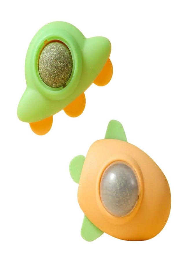 PET FUN Pack of 2 Interactive Catnip Toys - Rotating Cat Teaser with Strong Suction Base, Natural Catnip Ball & Durable Design for Healthy Play, Exercise & Stress Relief - Image 1